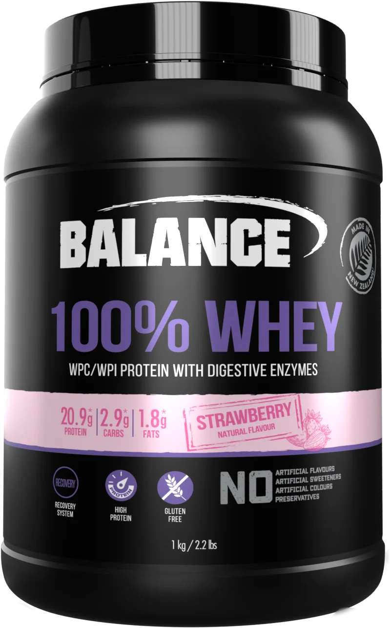 Balance 100 Whey Natural Strawberry 1kg 纯蛋白粉(草莓味) BP0622【保质期2028/05】